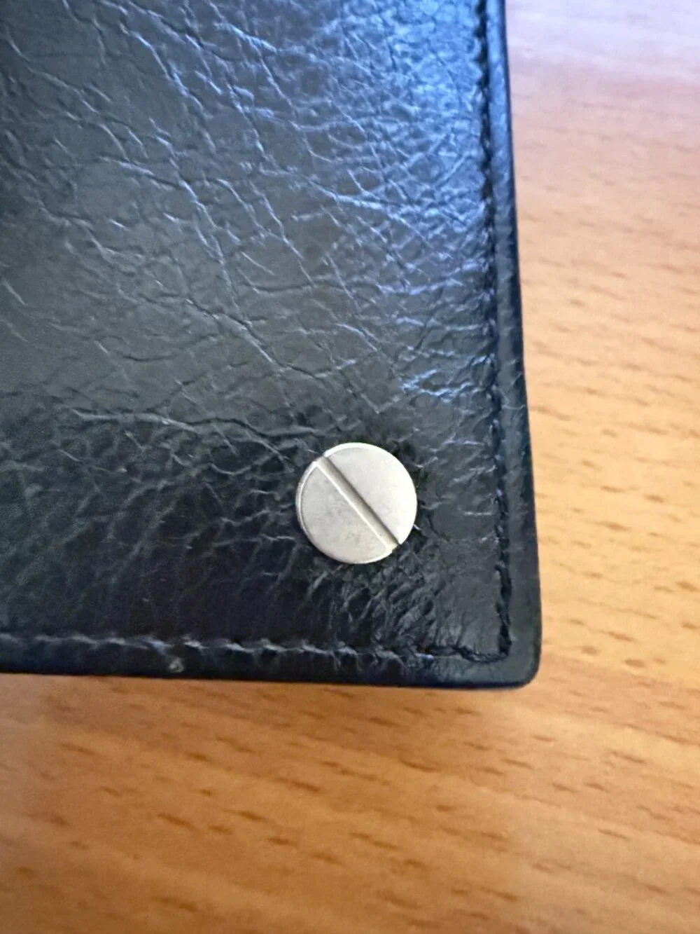 $995 Authentic BALENCIAGA Paris Made in ITALY Black Leather Bifold Long Wallet - Picture 6 of 13